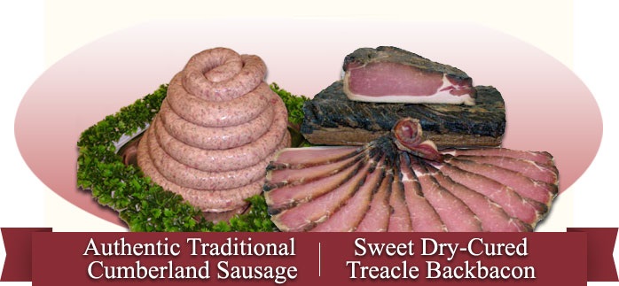 Authentic Traditional Cumberland Sausage - Sweet Dry-Cured Treacle Backbacon